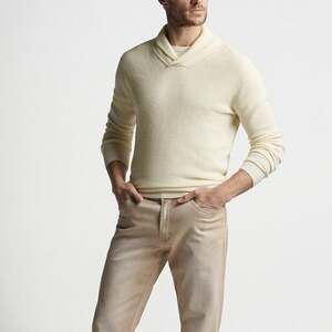 Peter Millar Savona Merino Wool Linen Blend Shawl Collar Sweater Men’s Size XL